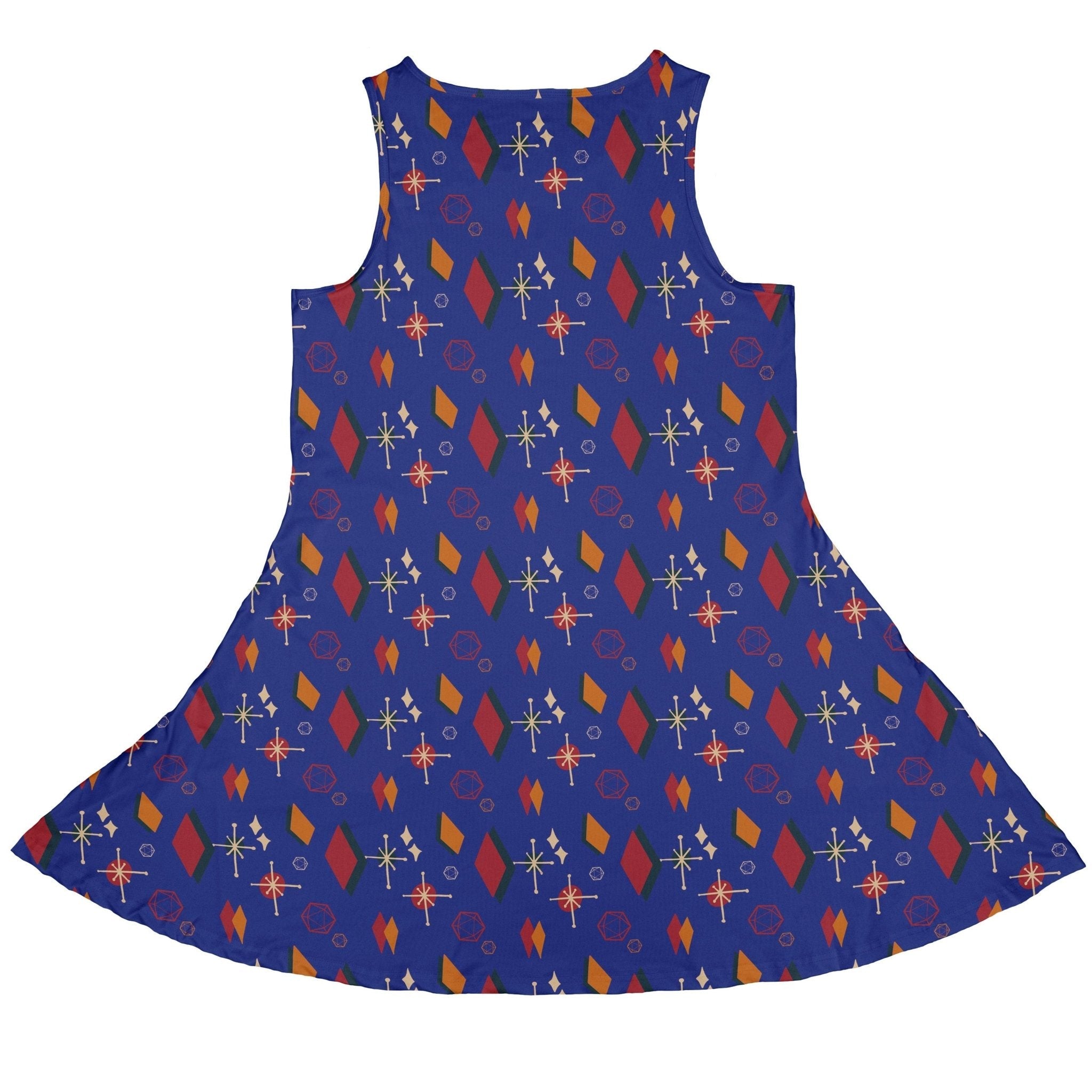 Retro Star Dice Dress Geek Nerd Design by Heather Davenport dnd & rpg print lx - C