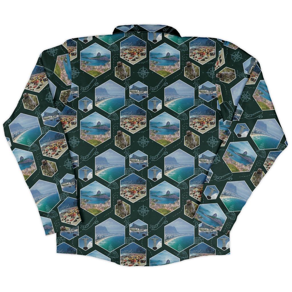 Rio Janeiro Wonder Long Sleeve Button Up Shirt Geek Nerd 0925 adult sizing All Adult Button Up Shirts