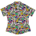 Roll with Pride LGBTQ Dice Dnd Curvy Button Up Shirt Geek Nerd dnd & rpg print Maximalist Patterns Pride Patterns