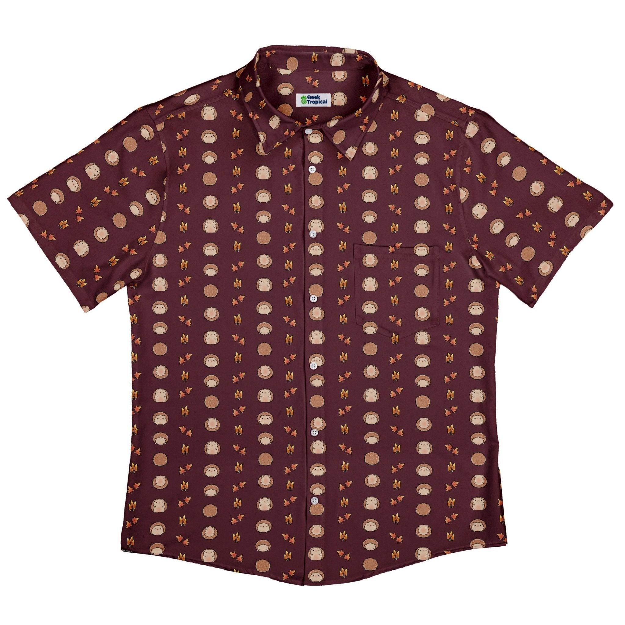 Rolling Hedgehogs Button Up Shirt Geek Nerd 0925 adult sizing All Adult Button Up Shirts