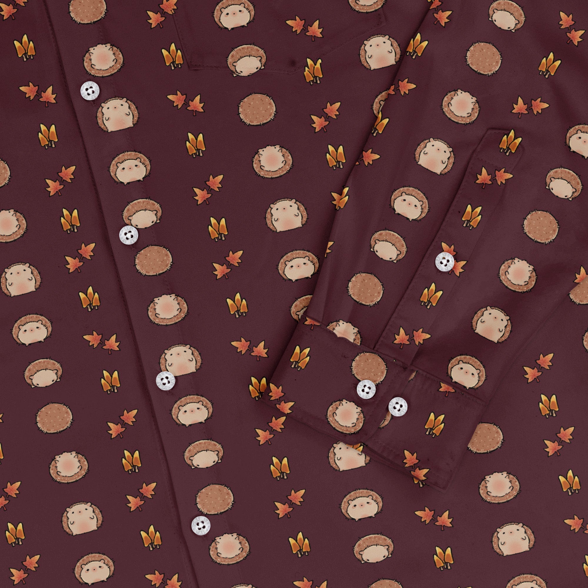 Rolling Hedgehogs Long Sleeve Button Up Shirt Geek Nerd 0925 adult sizing All Adult Button Up Shirts