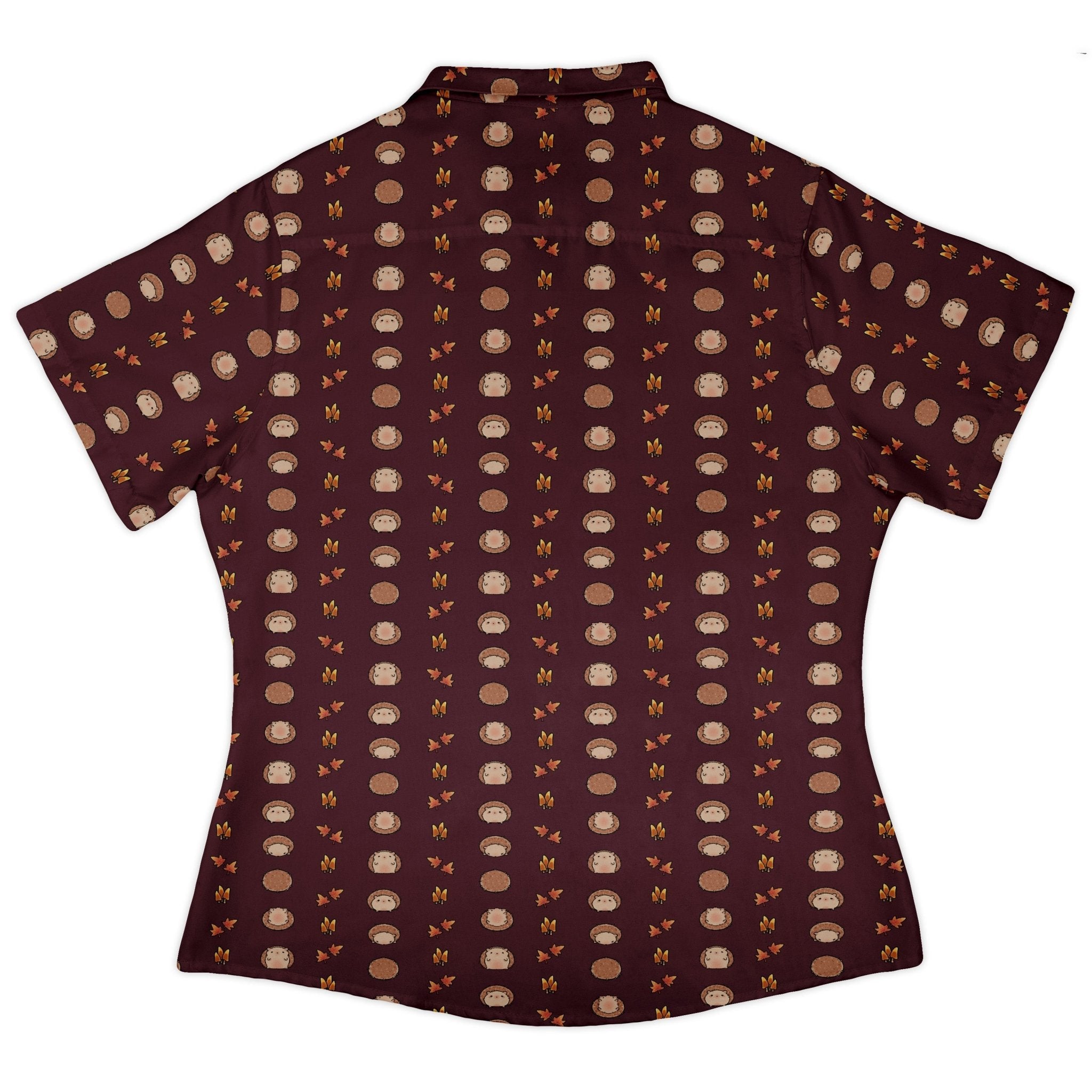 Rolling Hedgehogs Curvy Button Up Shirt Geek Nerd 0925 All Adult Button Up Shirts Animal Patterns