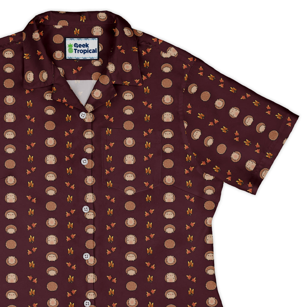 Rolling Hedgehogs Curvy Button Up Shirt Geek Nerd 0925 All Adult Button Up Shirts Animal Patterns