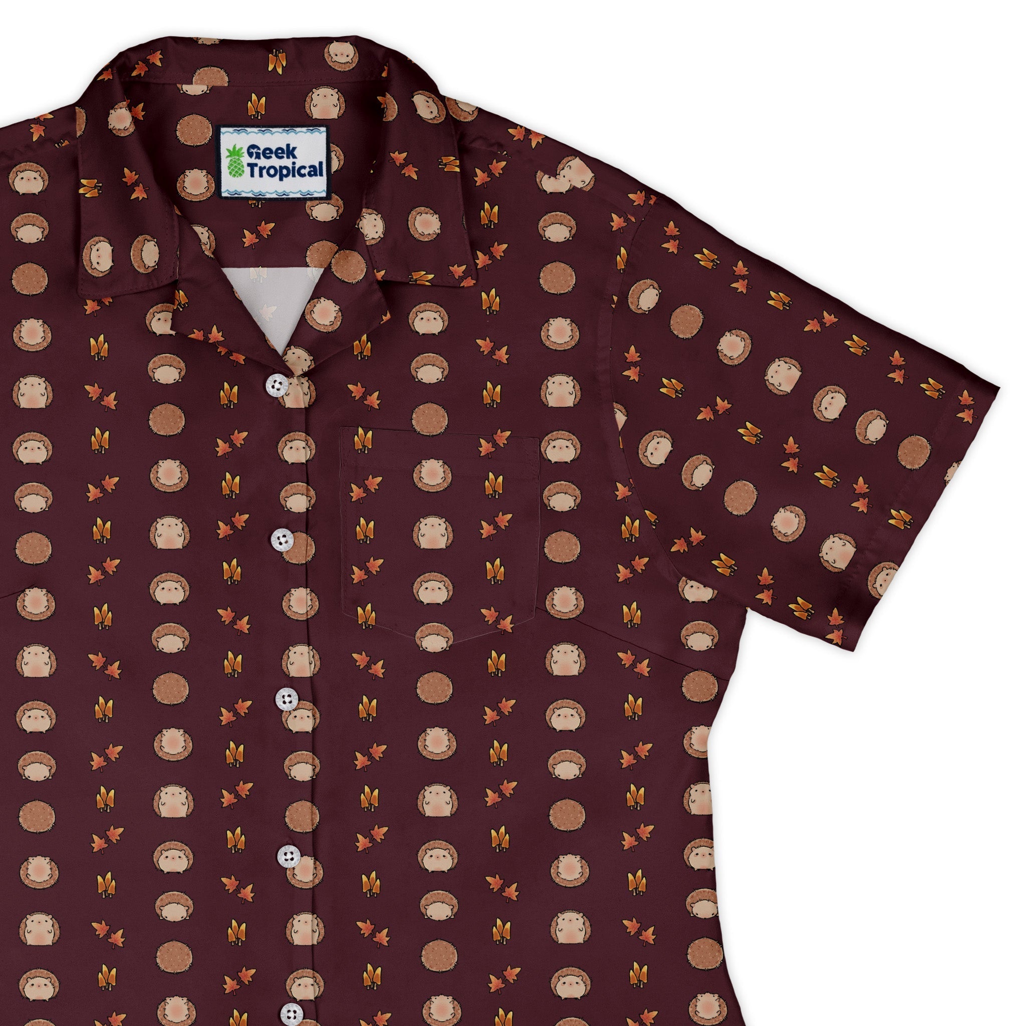 Rolling Hedgehogs Curvy Button Up Shirt Geek Nerd 0925 All Adult Button Up Shirts Animal Patterns