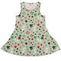 Santa Boots and Dinosaur Footprint Tracks Dress Geek Nerd Christmas Print lx - C q4