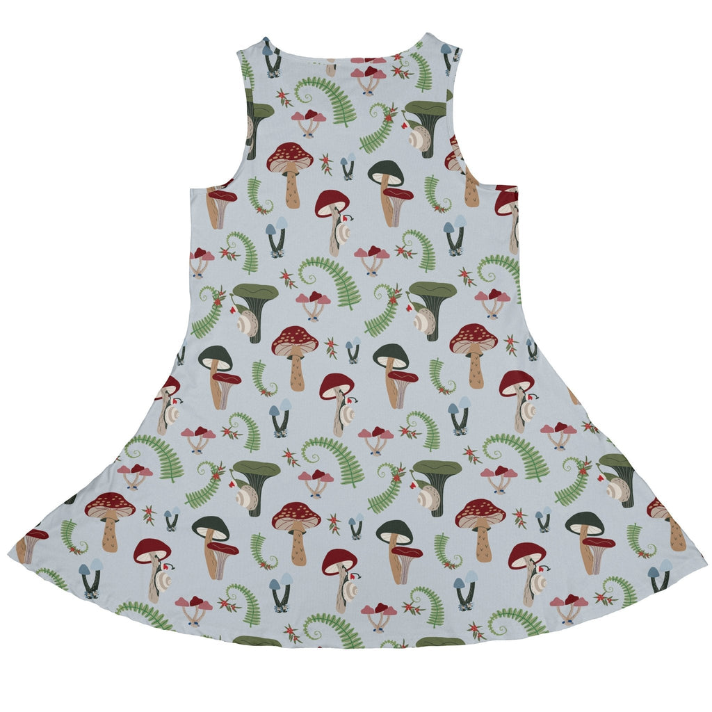 Santa Snails and winter mushrooms pattern Dress Geek Nerd Christmas Print Design by Dunking Toast lx - C