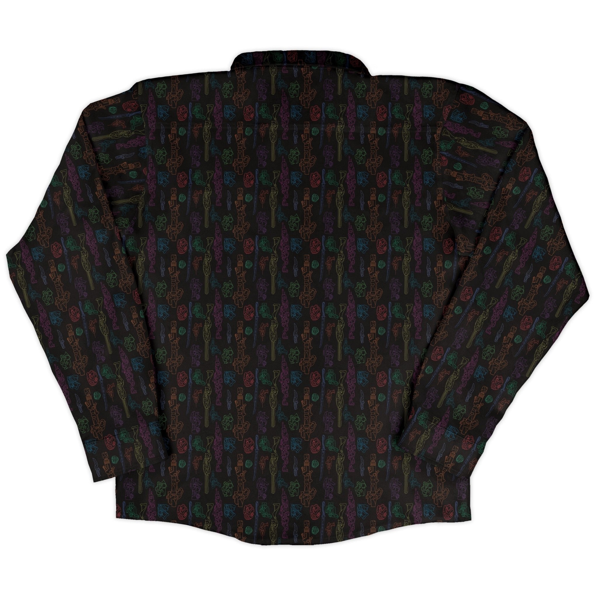 Sci Fi Weapons Long Sleeve Button Up Shirt Geek Nerd adult sizing Designs by Nathan Fantasy Prints