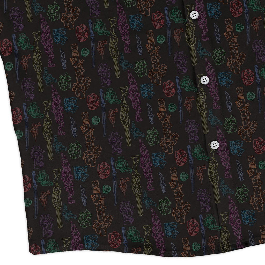 Sci Fi Weapons Long Sleeve Button Up Shirt Geek Nerd adult sizing Designs by Nathan Fantasy Prints