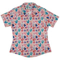 Science Cute Marine Biology Pink Curvy Button Up Shirt Geek Nerd Animal Patterns lifestyle photo science print