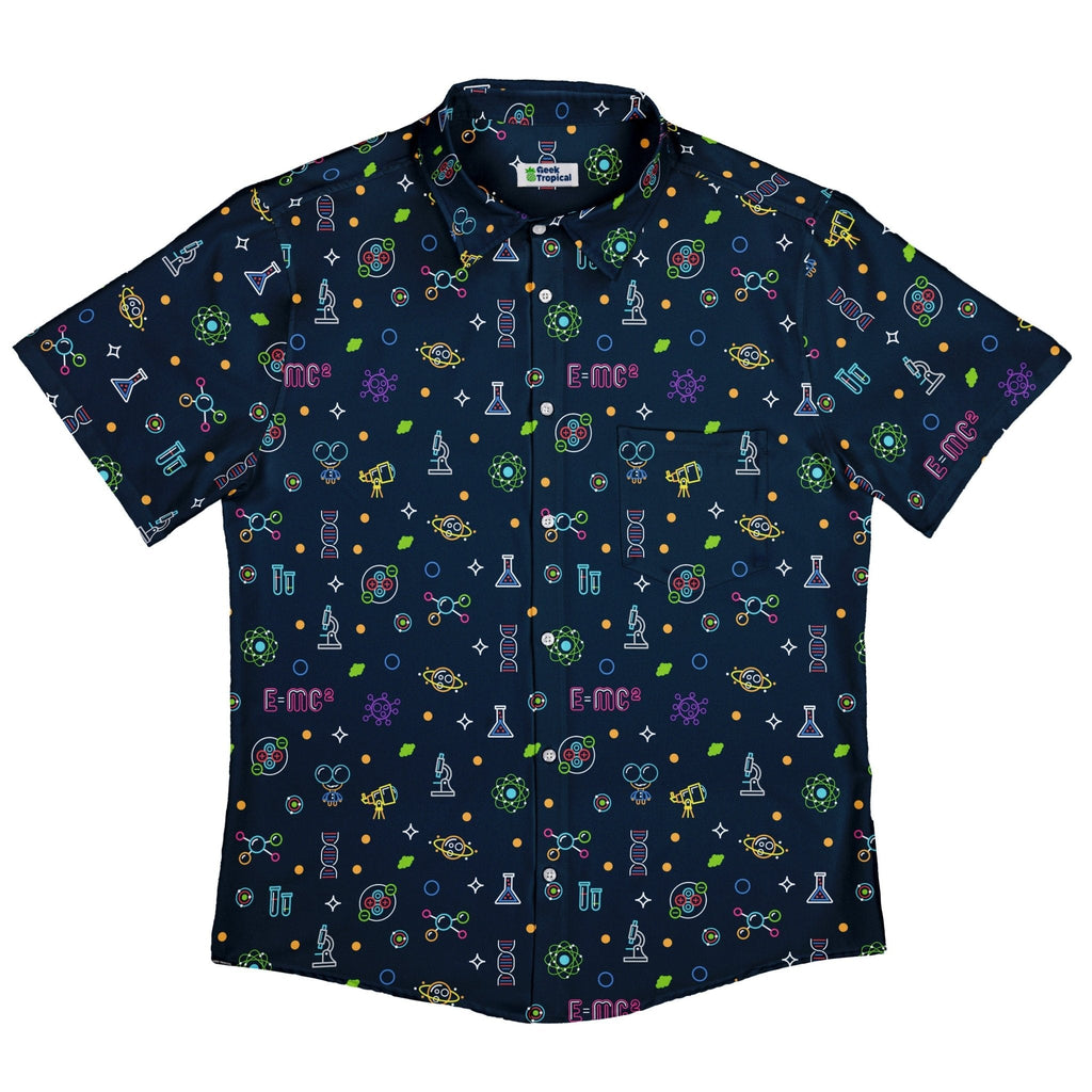 Ready - to - Ship Science DNA Molecules Button Up Shirt Geek Nerd adult sizing fix Ready - to - Ship