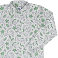 Science Green Microbes White Long Sleeve Button Up Shirt Geek Nerd adult sizing FLOW DESC WRITING science print