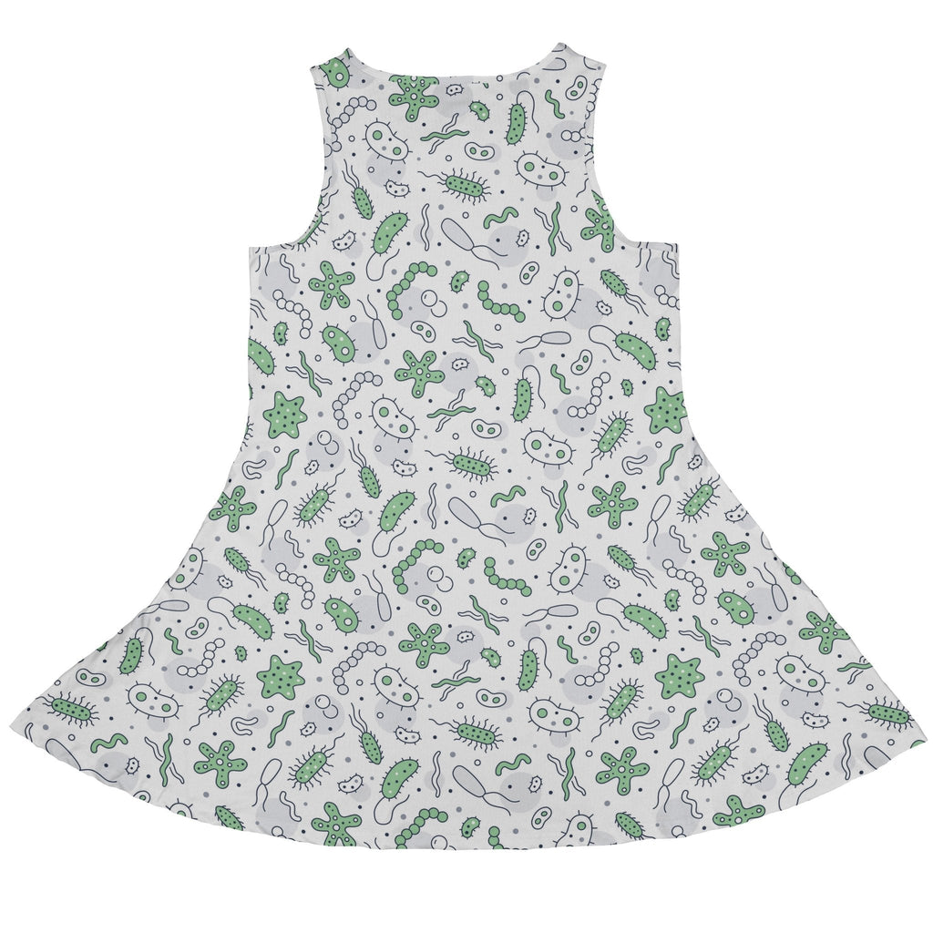Science Green Microbes White Dress Geek Nerd lx - C science print