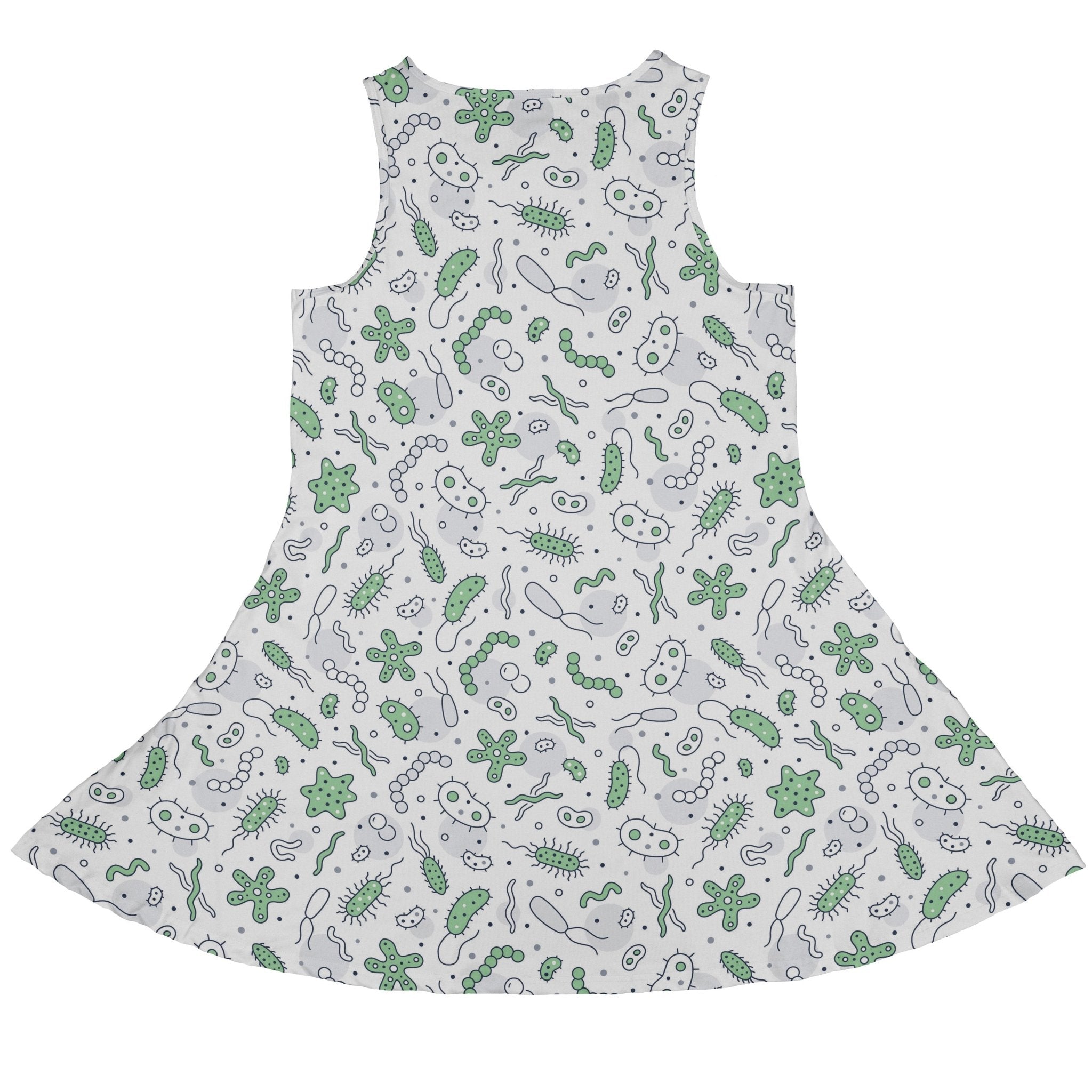 Science Green Microbes White Dress Geek Nerd lx - C science print