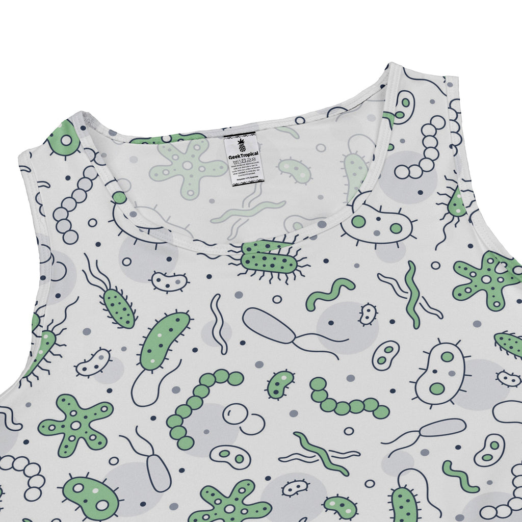 Science Green Microbes White Dress Geek Nerd lx - C science print