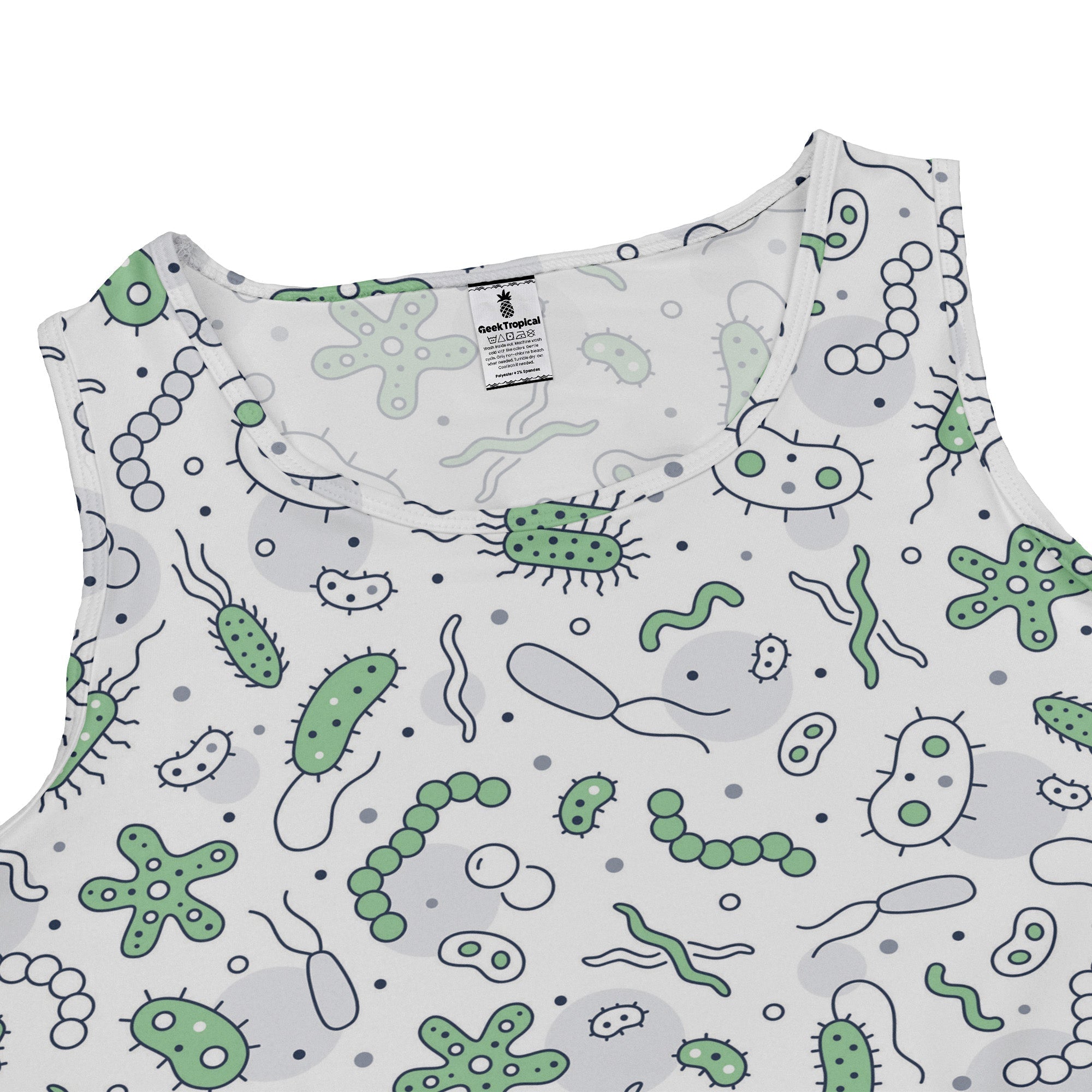 Science Green Microbes White Dress Geek Nerd lx - C science print
