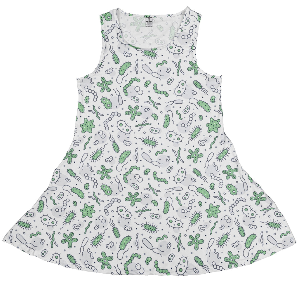 Science Green Microbes White Dress Geek Nerd lx - C science print