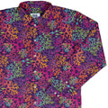 Science Marine Biology Rainbow Coral Long Sleeve Button Up Shirt Geek Nerd adult sizing FLOW DESC WRITING Maximalist Patterns