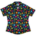 Science Microbiology Rainbow Navy Curvy Button Up Shirt Geek Nerd science print women