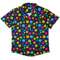 Science Microbiology Rainbow Navy Button Up Shirt - adult sizing - science print -