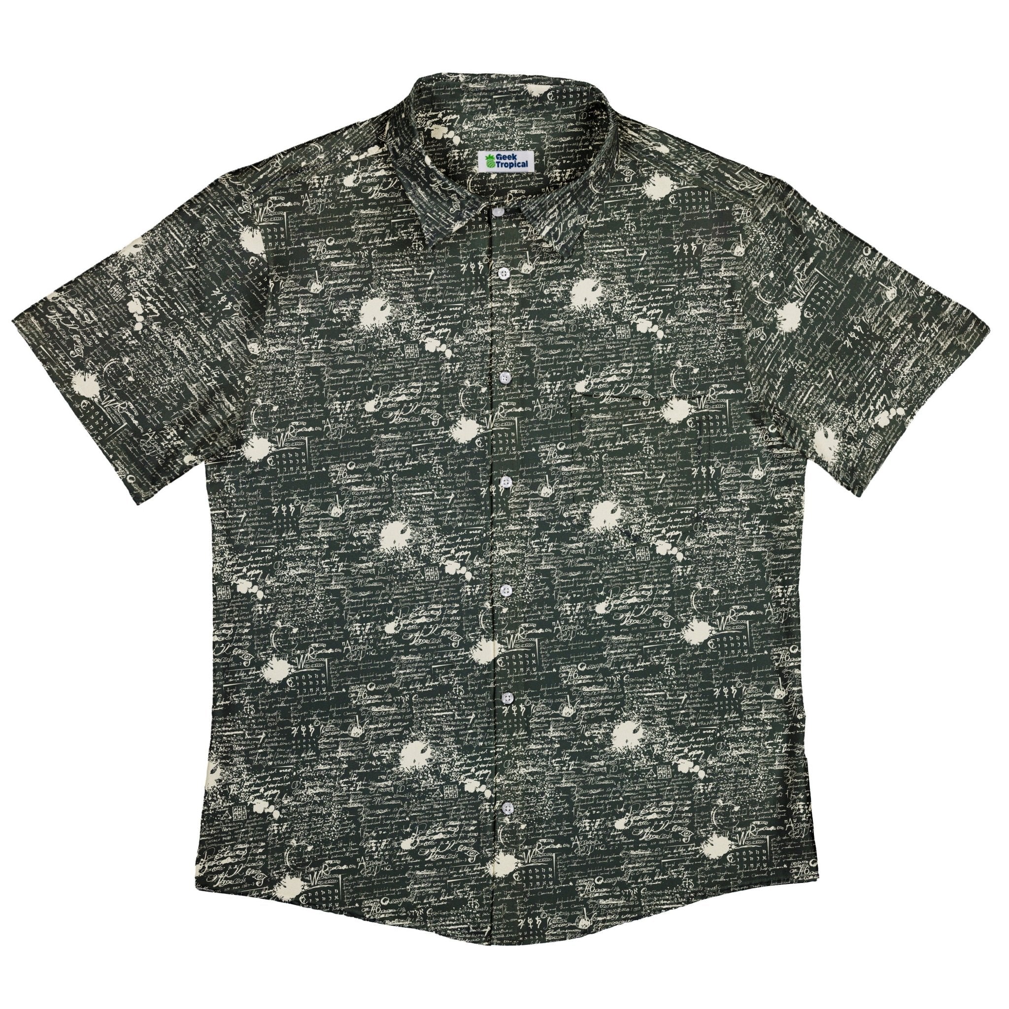 Scripted Ink Button Up Shirt - adult sizing - Book Prints -