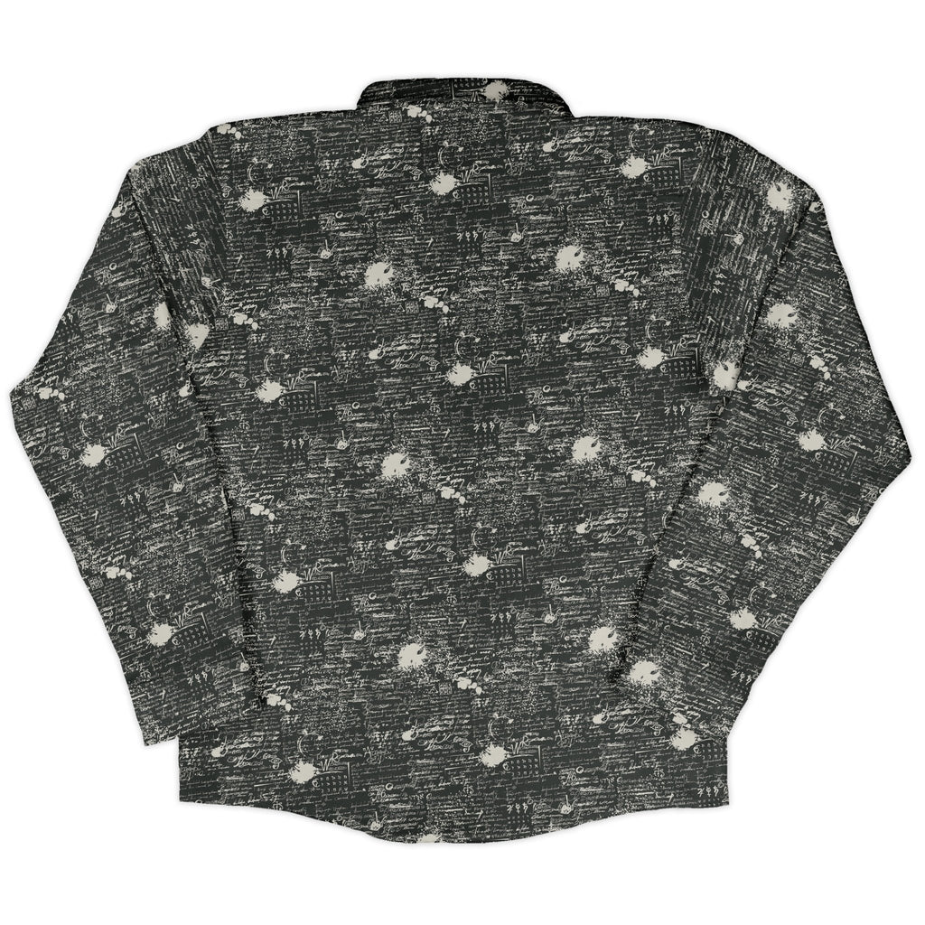 Scripted Ink Long Sleeve Button Up Shirt Geek Nerd adult sizing Book Prints FLOW DESC WRITING