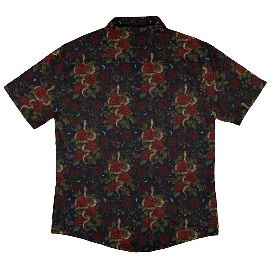 Serpent and Rose Button Up Shirt Geek Nerd 0925 adult sizing All Adult Button Up Shirts