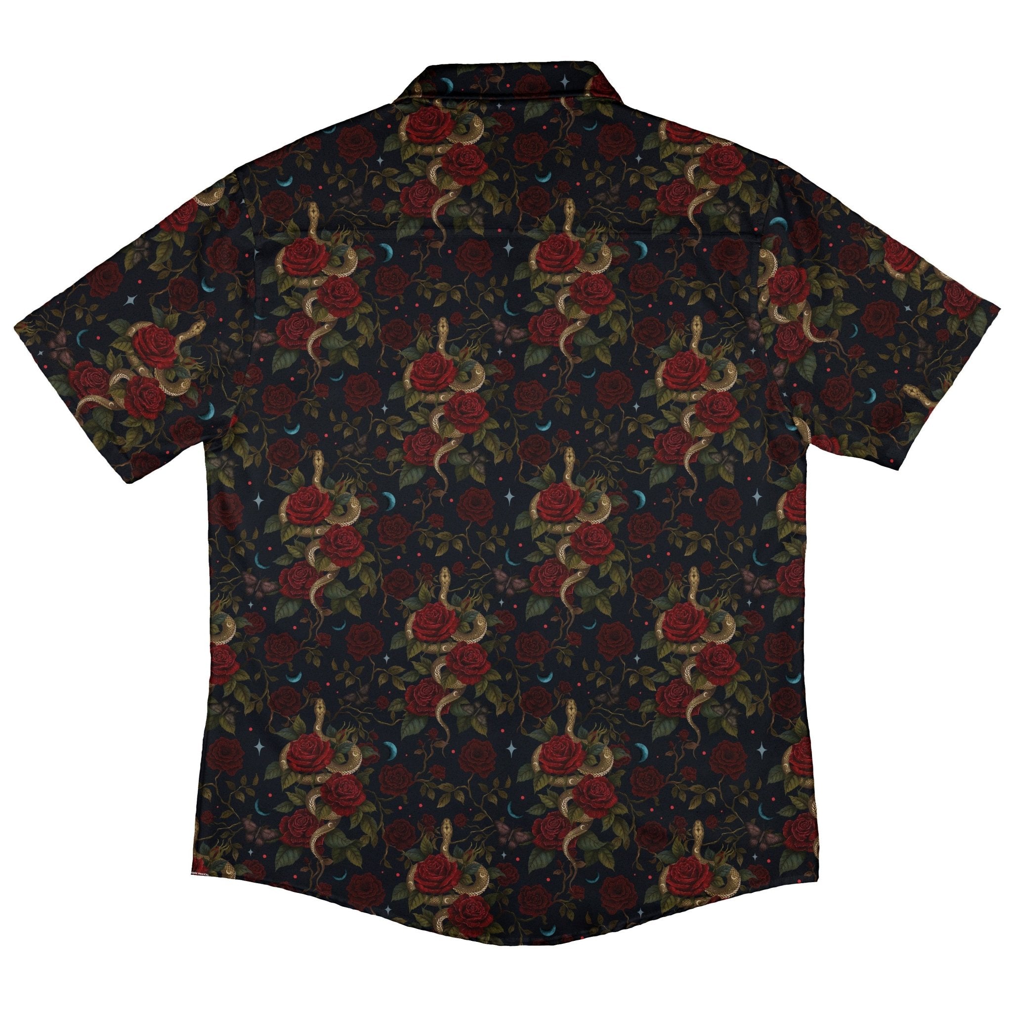 Serpent and Rose Button Up Shirt Geek Nerd 0925 adult sizing All Adult Button Up Shirts