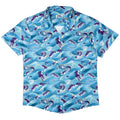Serpent of the Sea Blue Anime Button Up Shirt - adult sizing - Anime - Design by Claire Murphy