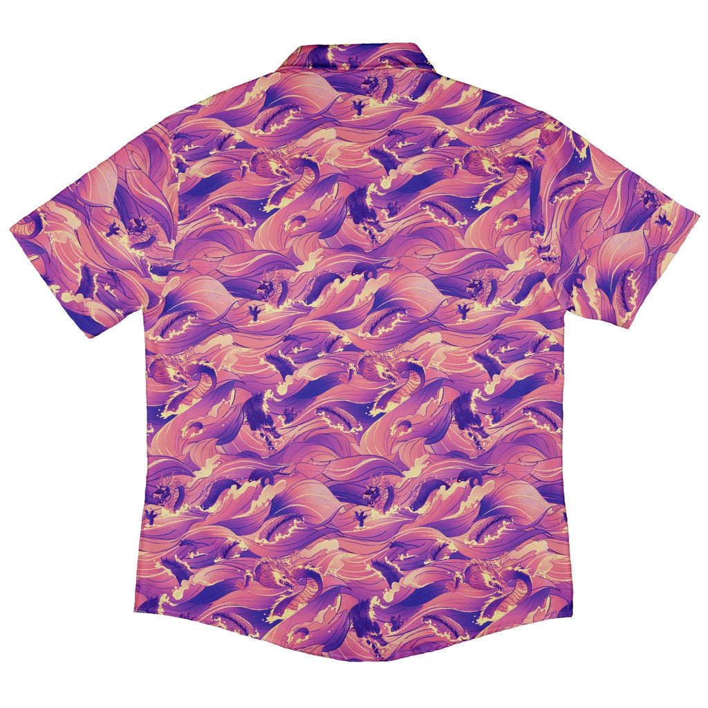 Serpent of the Sea Pink Anime Button Up Shirt - adult sizing - Anime - Design by Claire Murphy
