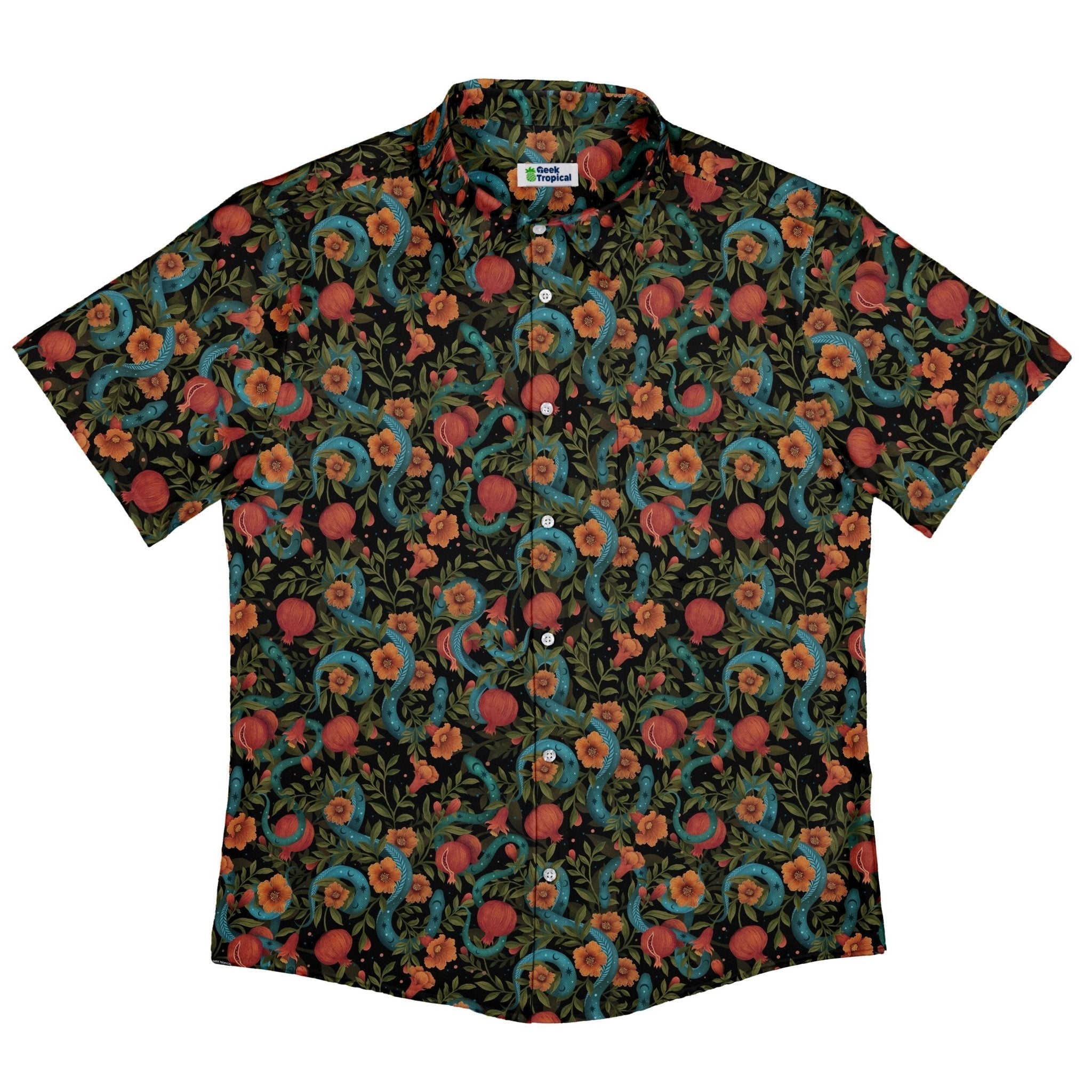 Serpentine Blossom Button Up Shirt Geek Nerd 0925 adult sizing All Adult Button Up Shirts