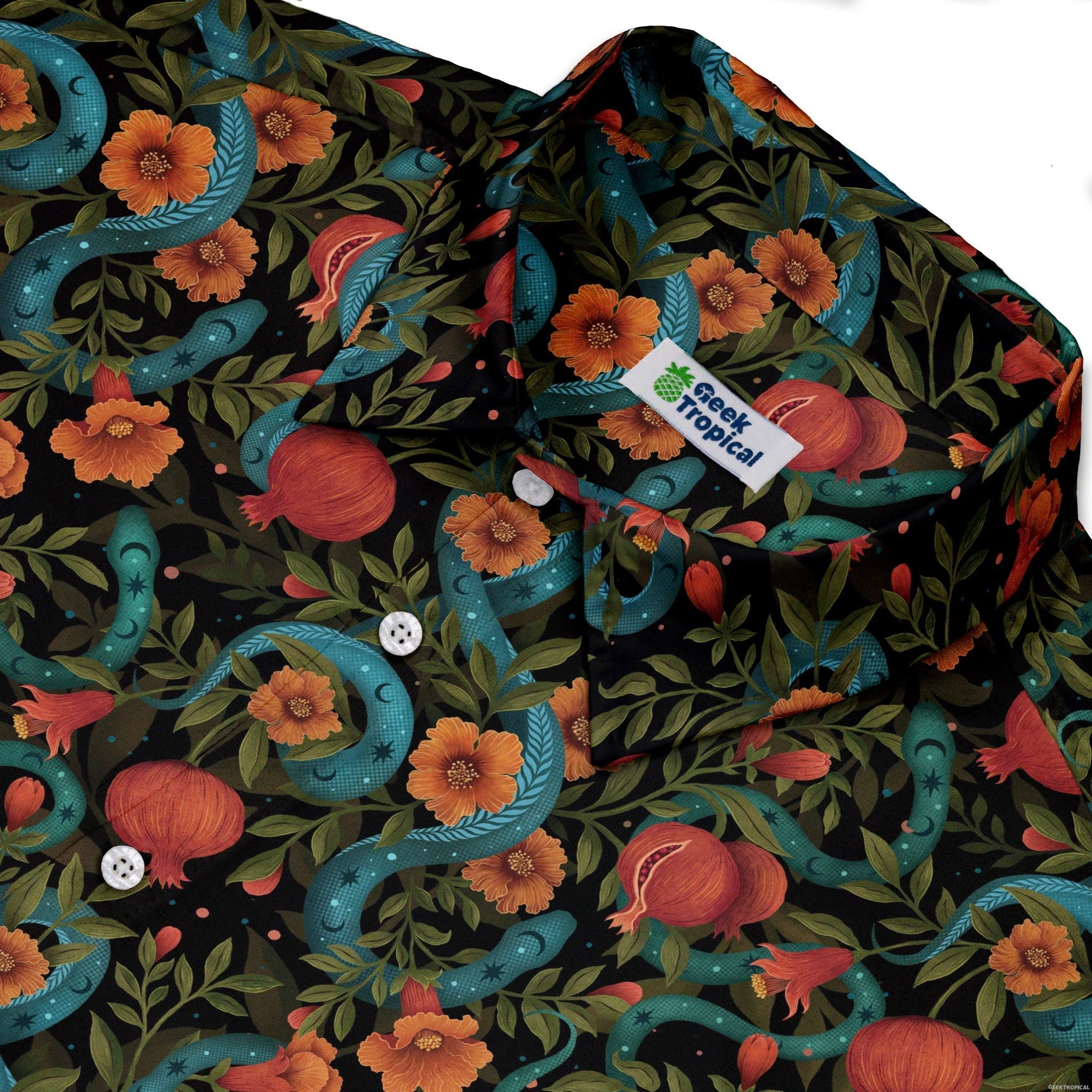 Serpentine Blossom Button Up Shirt Geek Nerd 0925 adult sizing All Adult Button Up Shirts