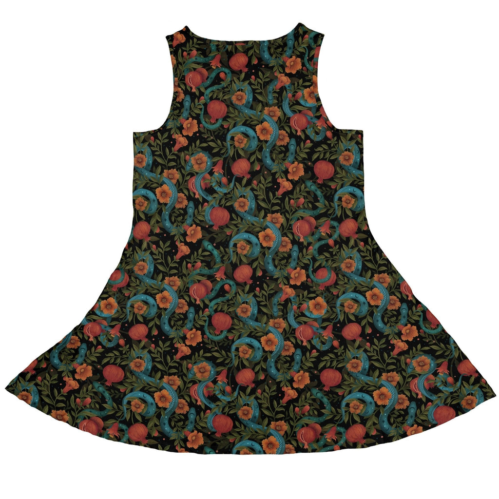 Serpentine Blossom Dress Geek Nerd 0925 Animal Patterns Botany Print