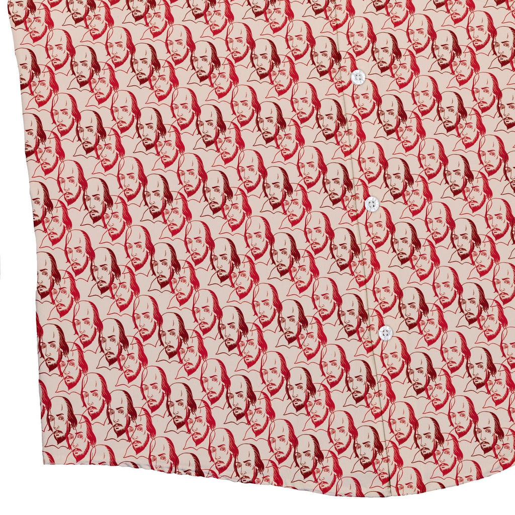 Shakespeare Red Macbeth Button Up Shirt - adult sizing - Book Prints - Simple Patterns
