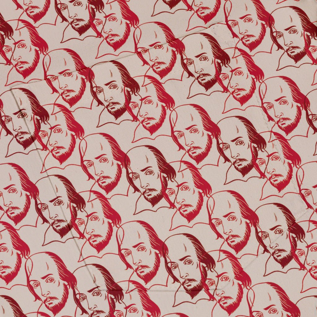 Shakespeare Red Macbeth Button Up Shirt - adult sizing - Book Prints - Simple Patterns