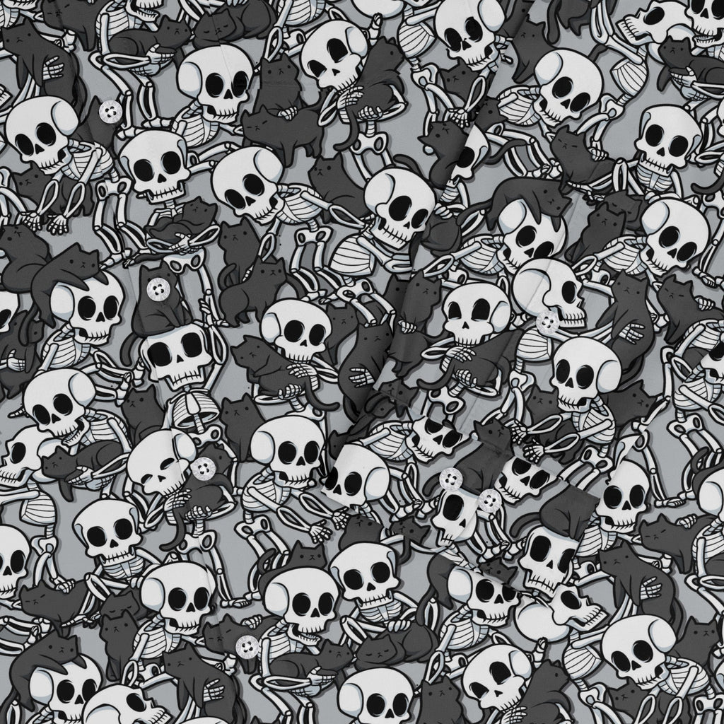 Skeleton Cat Love Long Sleeve Button Up Shirt Geek Nerd 0925 adult sizing All Adult Button Up Shirts