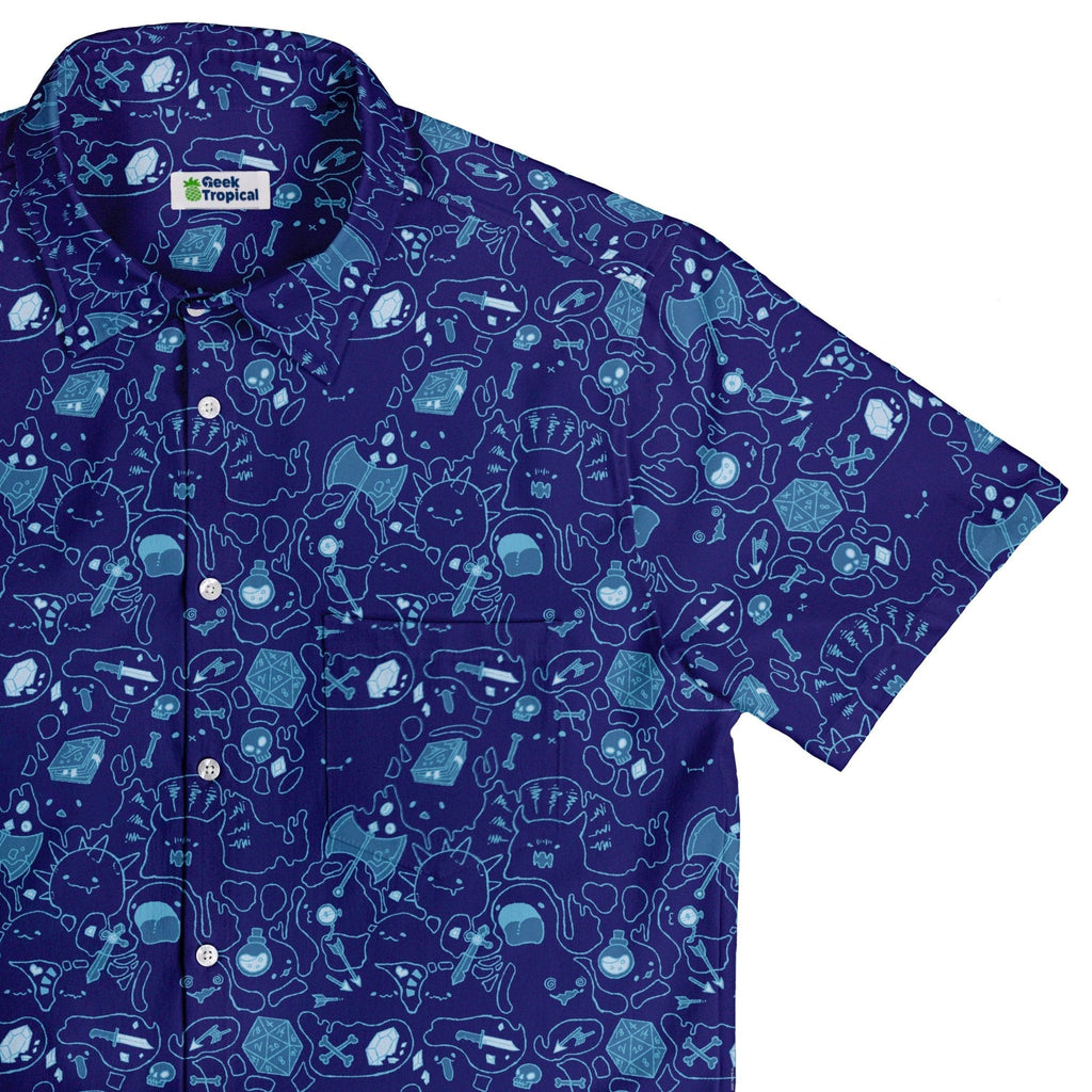 Slim Cube Bioluminescence Button Up Shirt - adult sizing - Design by Ardi Tong - dnd & rpg print