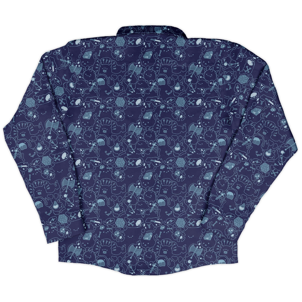 Slime Cube Bioluminescence Long Sleeve Button Up Shirt Geek Nerd adult sizing Design by Ardi Tong dnd & rpg print