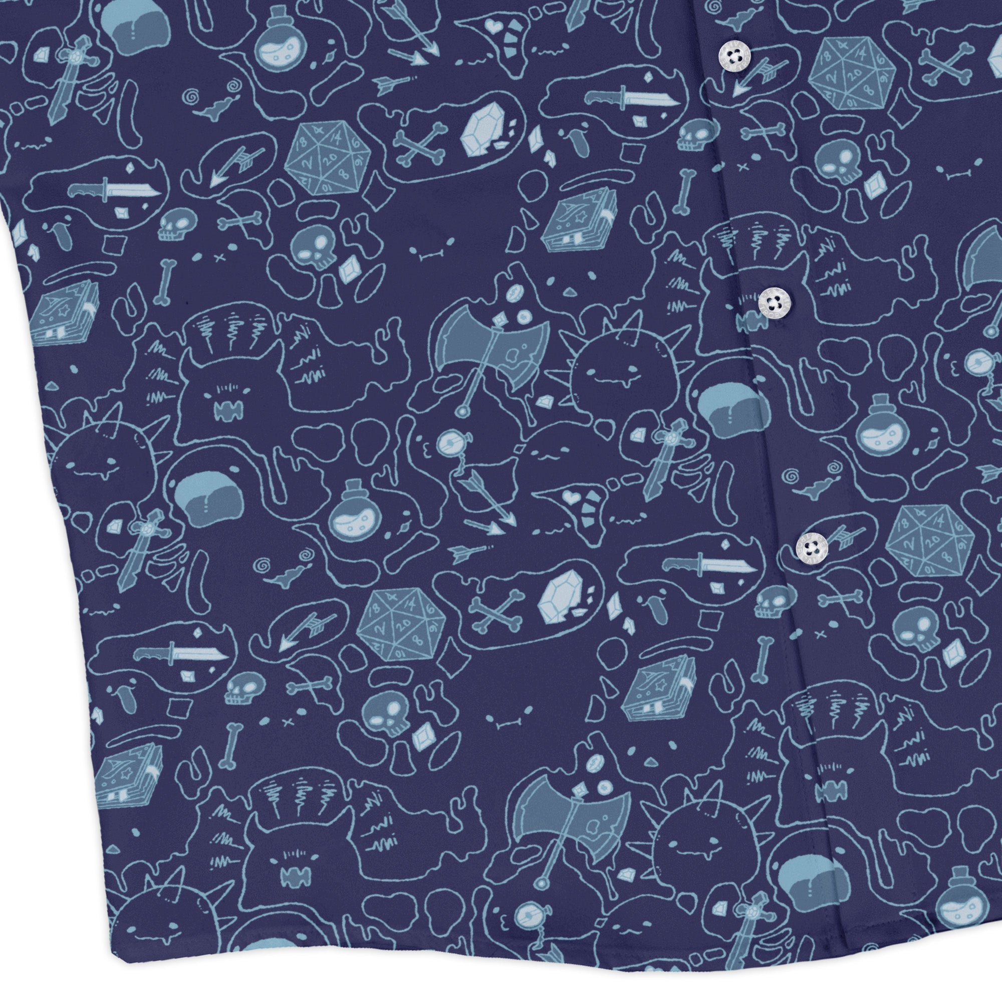 Slime Cube Bioluminescence Long Sleeve Button Up Shirt Geek Nerd adult sizing Design by Ardi Tong dnd & rpg print