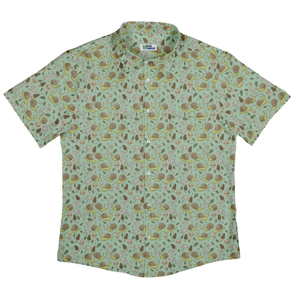 Slow Spore Trail Button Up Shirt Geek Nerd adult sizing animal patterns botany print