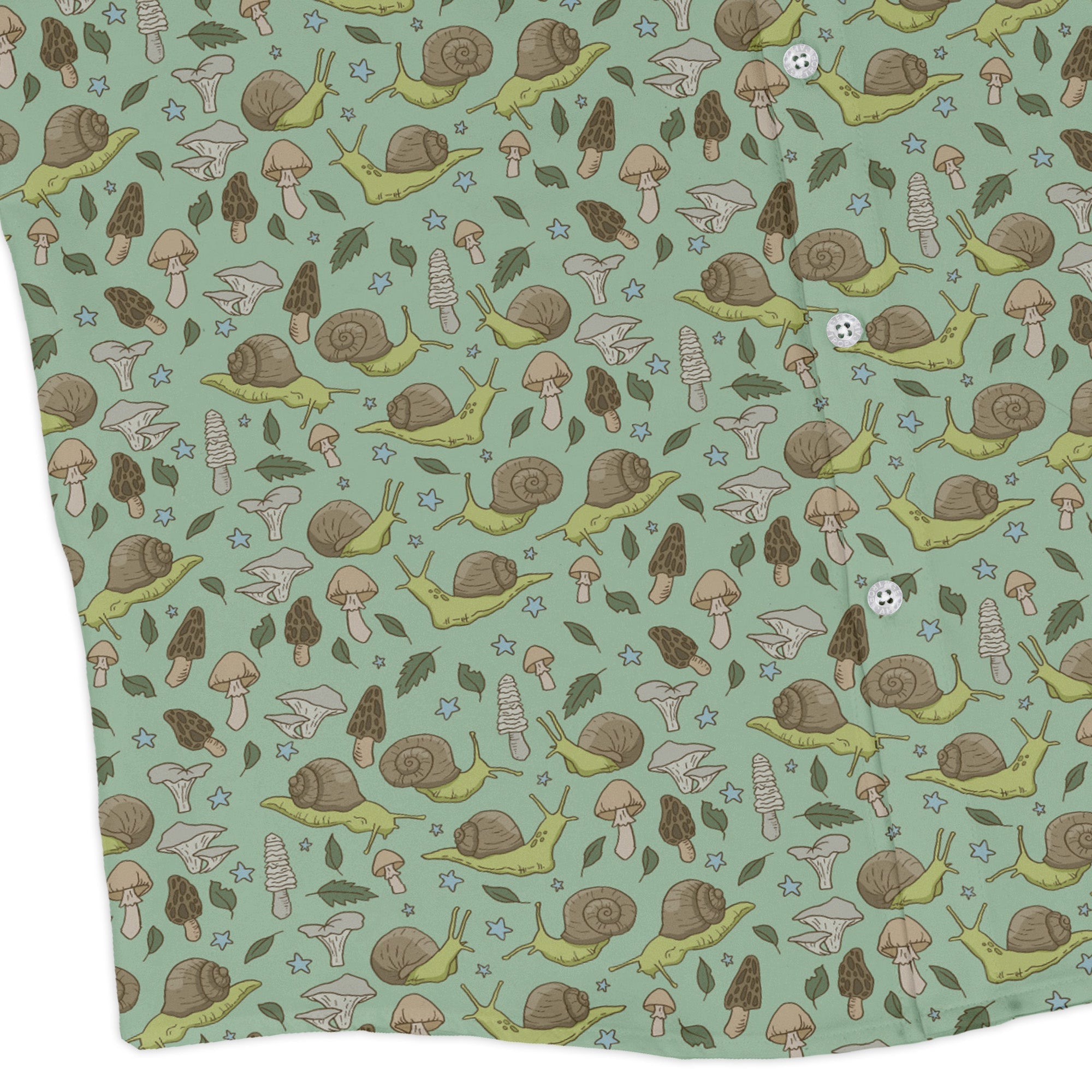 Slow Spore Trail Long Sleeve Button Up Shirt Geek Nerd adult sizing animal patterns botany print