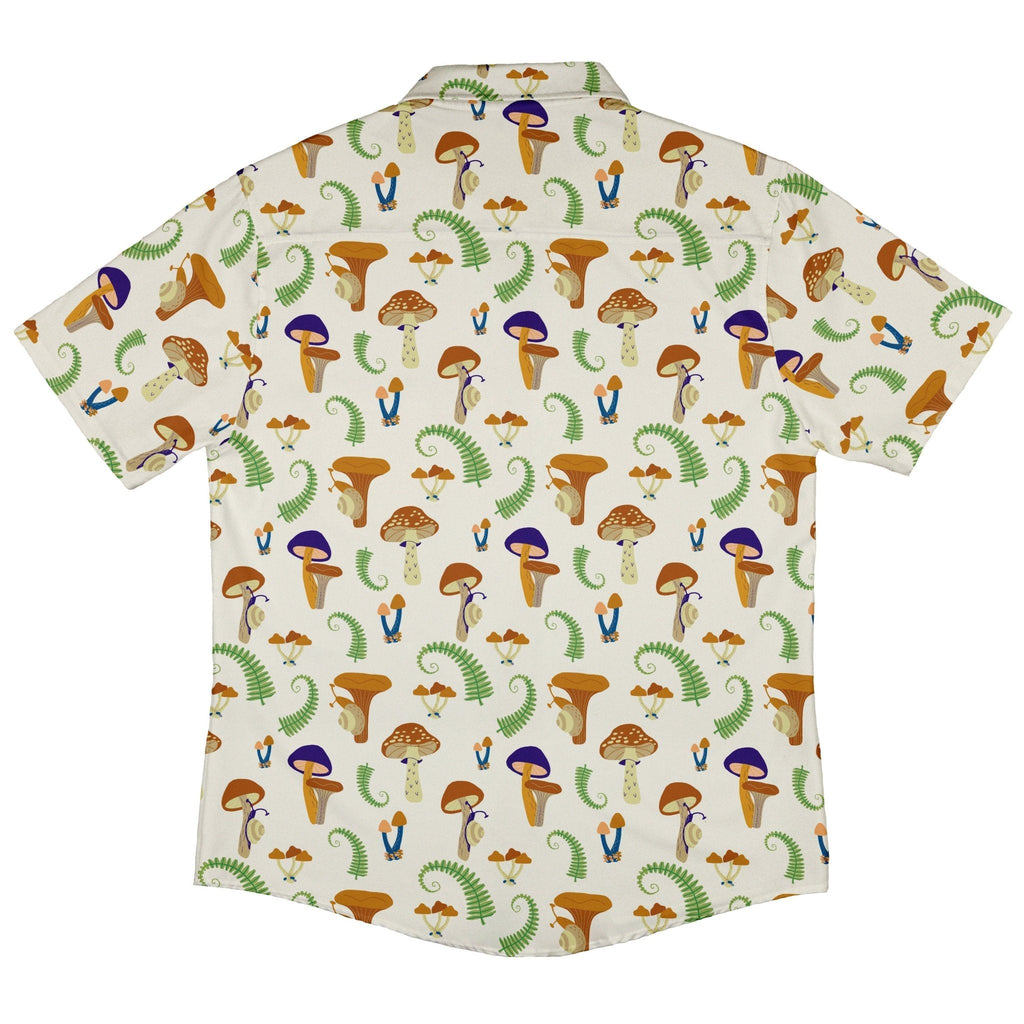 Snails and Mushrooms Botany Button Up Shirt - adult sizing - Botany Print -