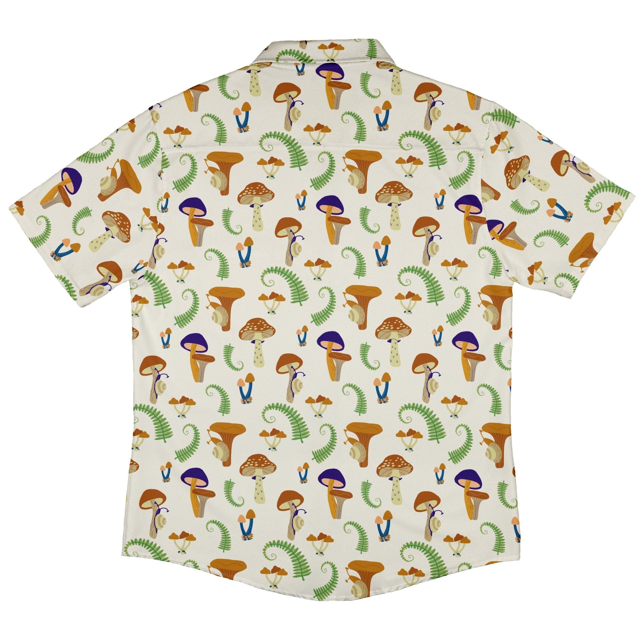 Snails and Mushrooms Botany Button Up Shirt - adult sizing - Botany Print -