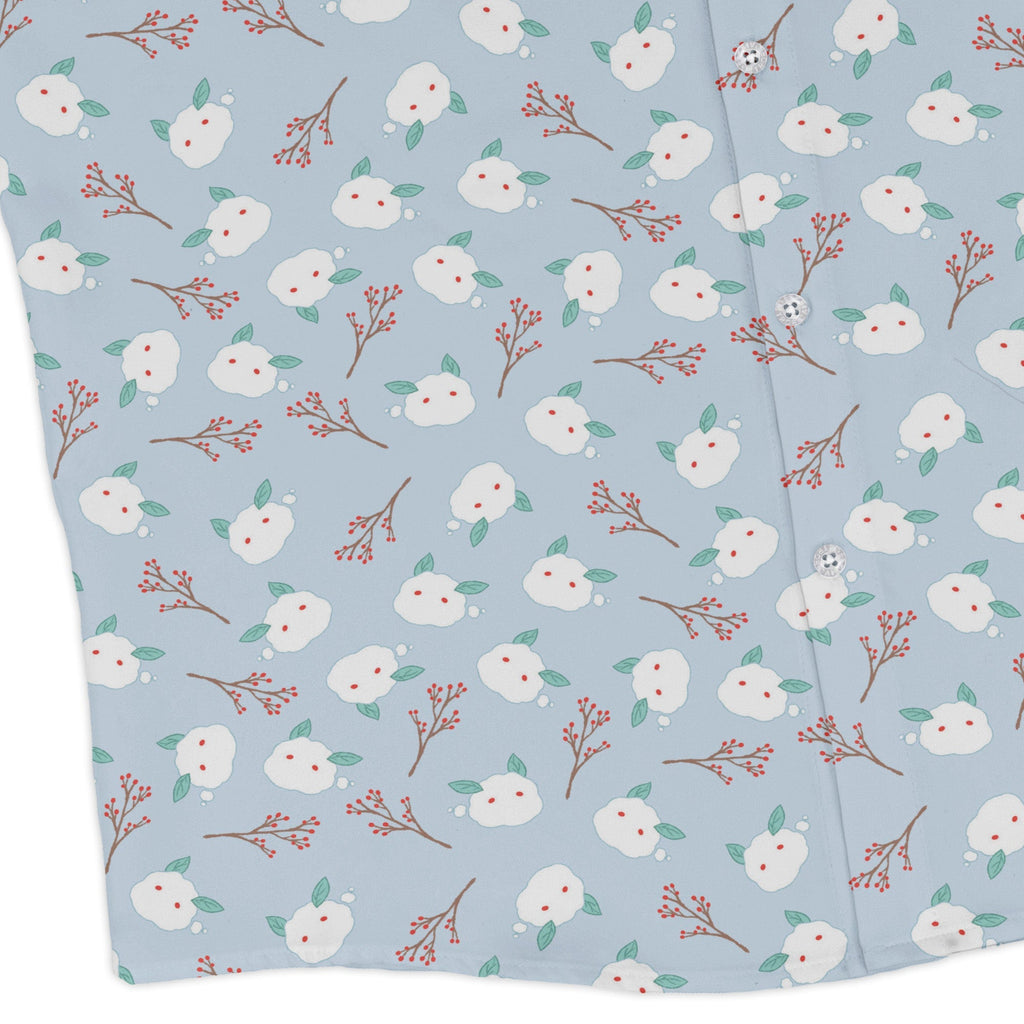 Snow Bunnies Long Sleeve Button Up Shirt Geek Nerd adult sizing Anime Christmas Print