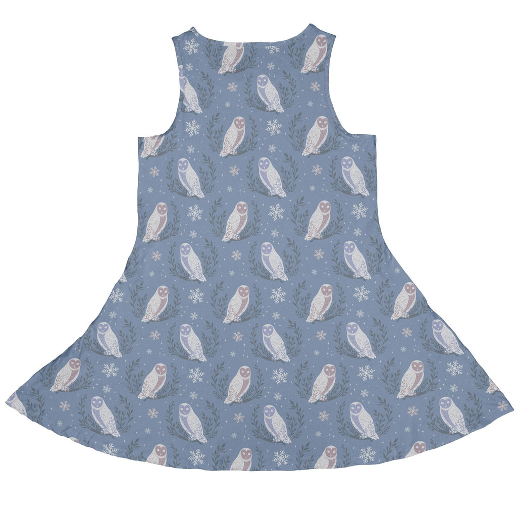 Snow Owl Moon Dress Geek Nerd Christmas Print Design by Episodic lx - C