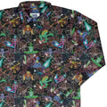 Space Alien Yoga Red Long Sleeve Button Up Shirt Geek Nerd adult sizing Designs by Nathan FLOW DESC WRITING