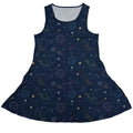 Space Doodles Blue Dress Geek Nerd lx - C outer space & astronaut print Simple Patterns