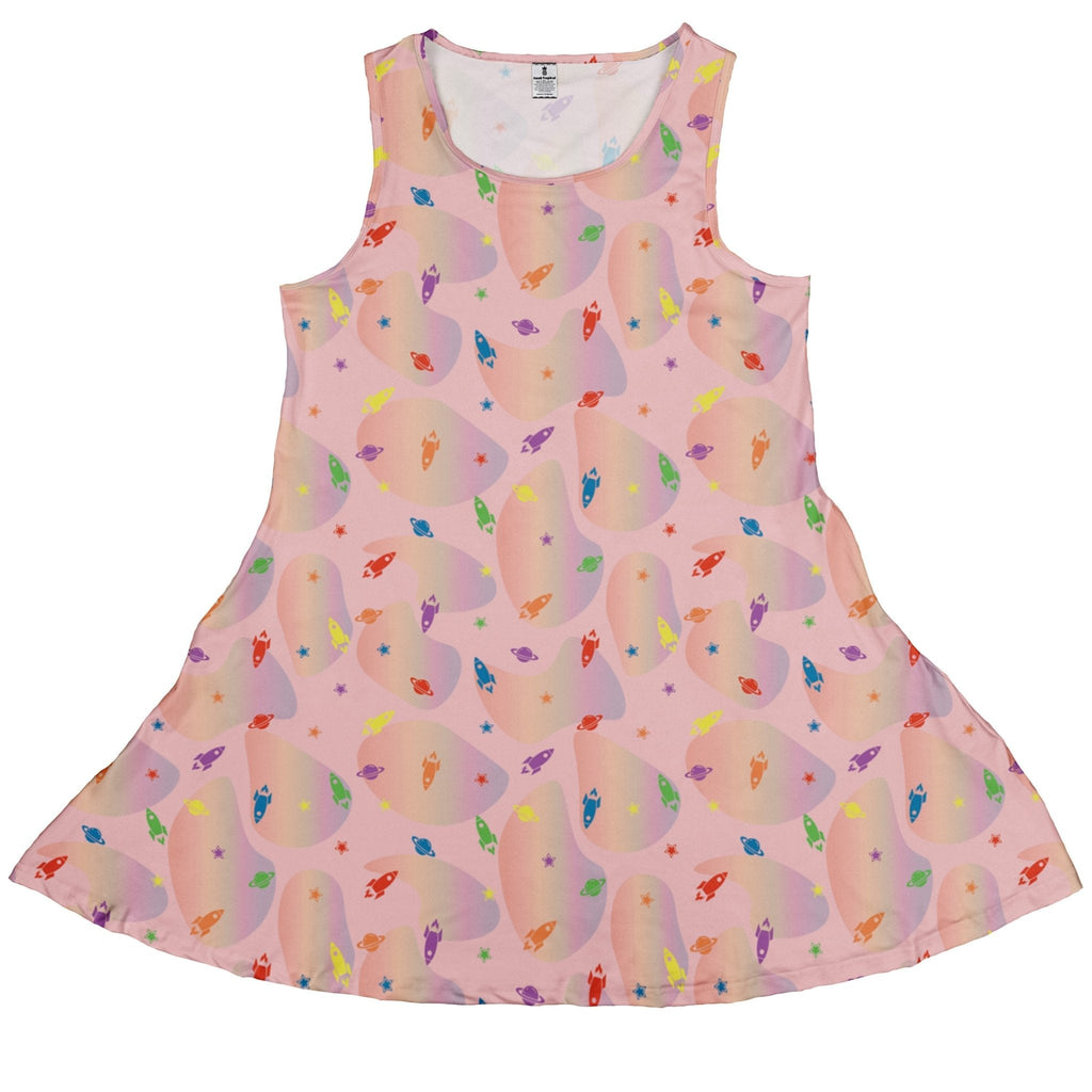 Space Pride Pink Dress Geek Nerd lx - C outer space & astronaut print Pride Patterns