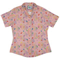 Space Pride Pink Curvy Button Up Shirt Geek Nerd outer space & astronaut print Pride Patterns women