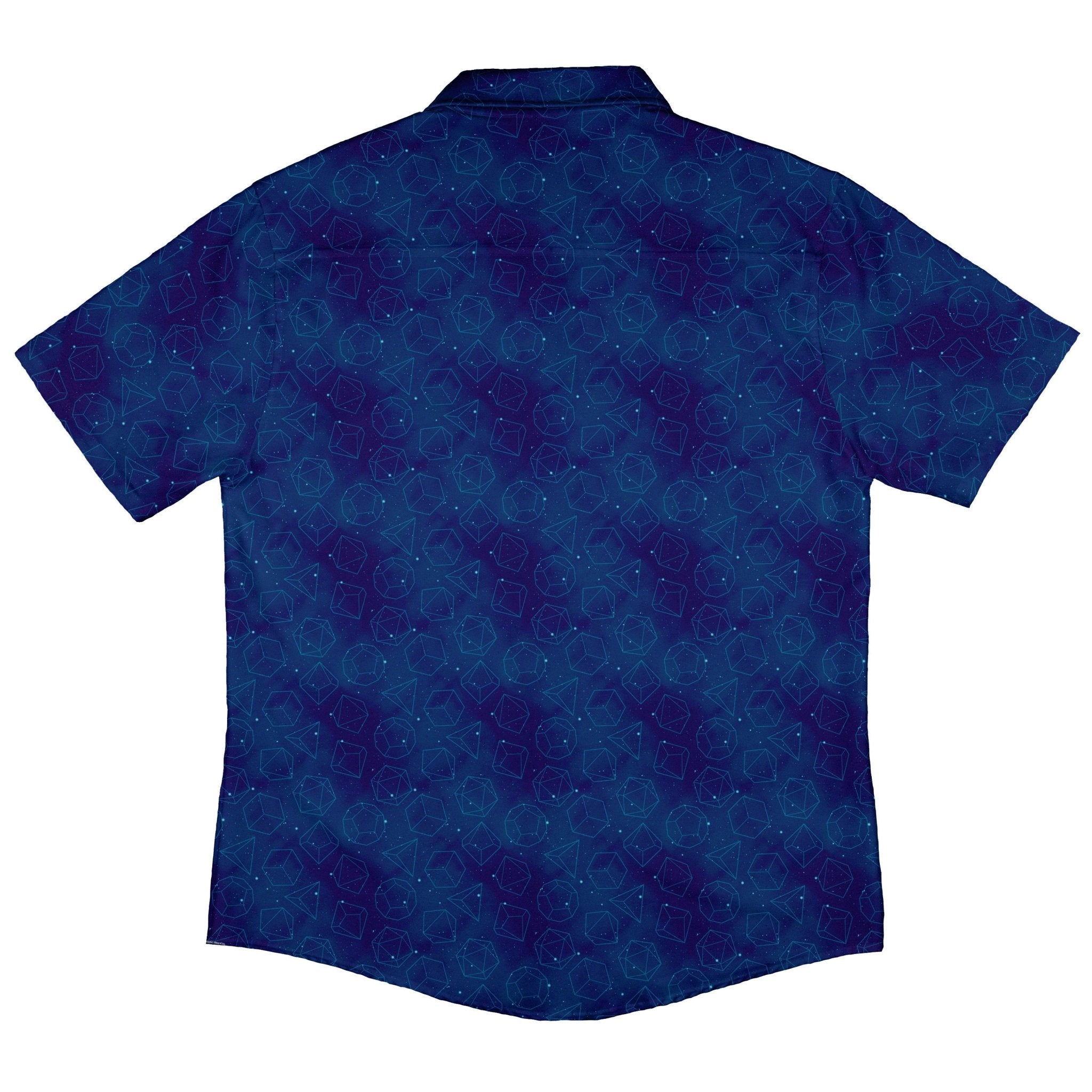 Space RPG Dice Pattern Blue Dnd Button Up Shirt - adult sizing - dnd & rpg print - outer space & astronaut print