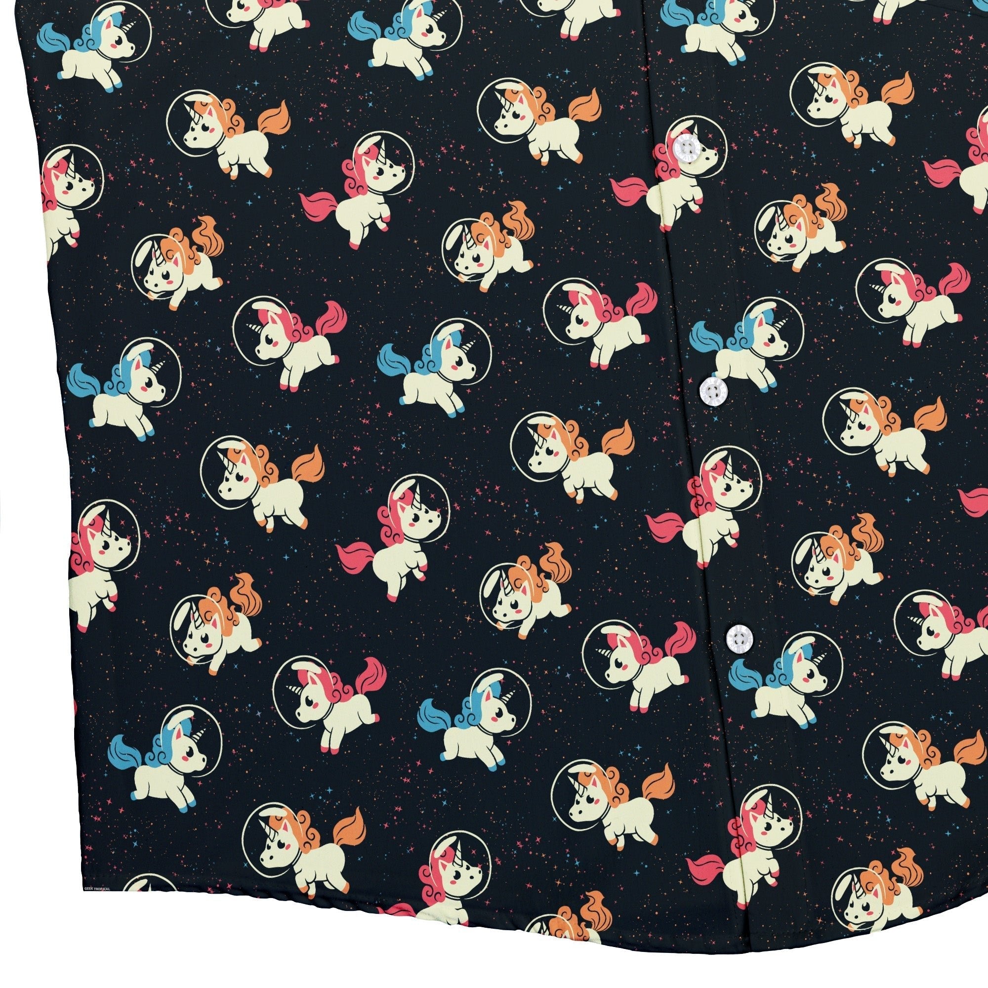 Space Unicorns Button Up Shirt Geek Nerd 0925 adult sizing All Adult Button Up Shirts